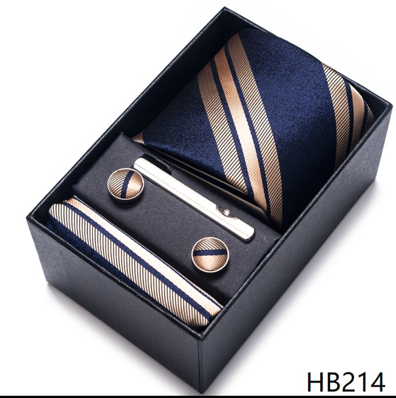 Mix Colors Wholesale 2023 New Style Wedding Gift Tie Pocket Squares Set Necktie Box Men Fit Wedding Blue Paisley_voghion.com