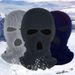 Maschere sportive con cappuccio a tre fori e doppio foro, passamontagna invernale caldo, maschera da motociclista in maglia, cappuccio da equitazione_voghion.com