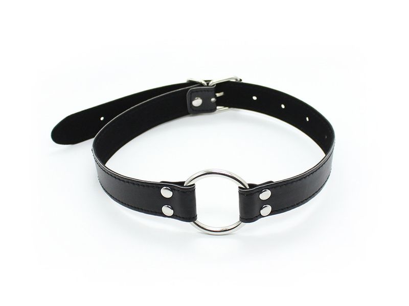 Produtos sexuais Couro Bola Redonda Boca Fivela Fita Ajustável Boca de Couro Anel Feminino Boca Aberta Boca de Couro de Vaca Gravata_voghion.com