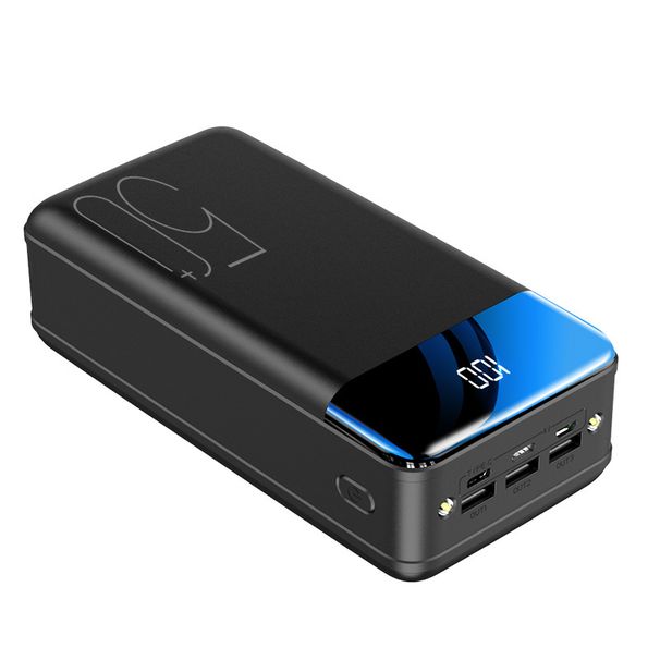 50000mAh Power Bank With Digital Display, 3 USB Outputs & Triple Input, High-Capacity Portable Charger For Outdoor Travel, Camping, IPhone_voghion.com