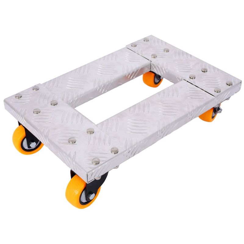 Movers Dolly Heavy Duty Furniture Dolly Trolley Cart 18''x12'' Aluminum Frame With 3'' TPU Professional Casters With Brake Option_voghion.com