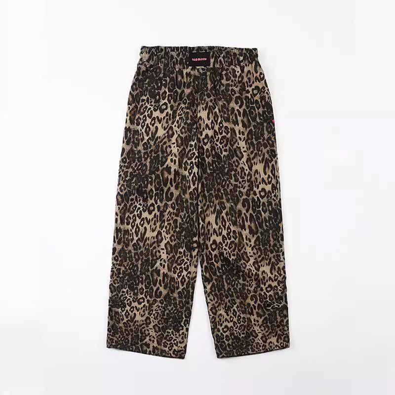 Hose mit weitem Bein und Leopardenmuster, hohe Taille, lässige Lounge-Hose für Damen, Vintage-Streetwear_voghion.com