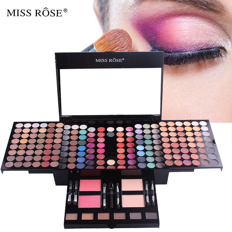 MISS ROSE 180 Color Makeup Palette Blush Powder Makeup Box Piano Case Eye Shadow Palette Makeup Box_voghion.com