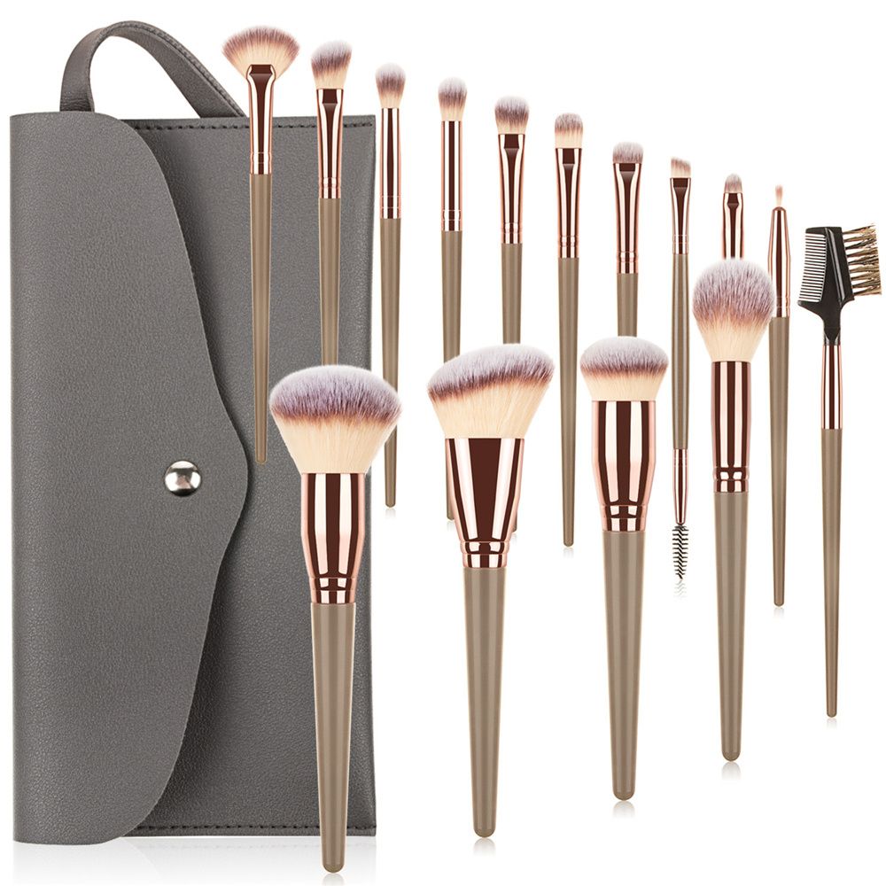 15pcs Professional Makeup Brushes Set Bag Foundation Eyelash Eyebrow Eyeshadow Cosmetic Make Up Tool_voghion.com
