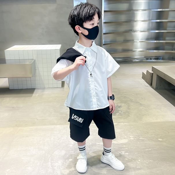 Ensemble trois pièces pour garçon, nouvelle collection printemps-été, style coréen, tendance, chemise et gilet_voghion.com