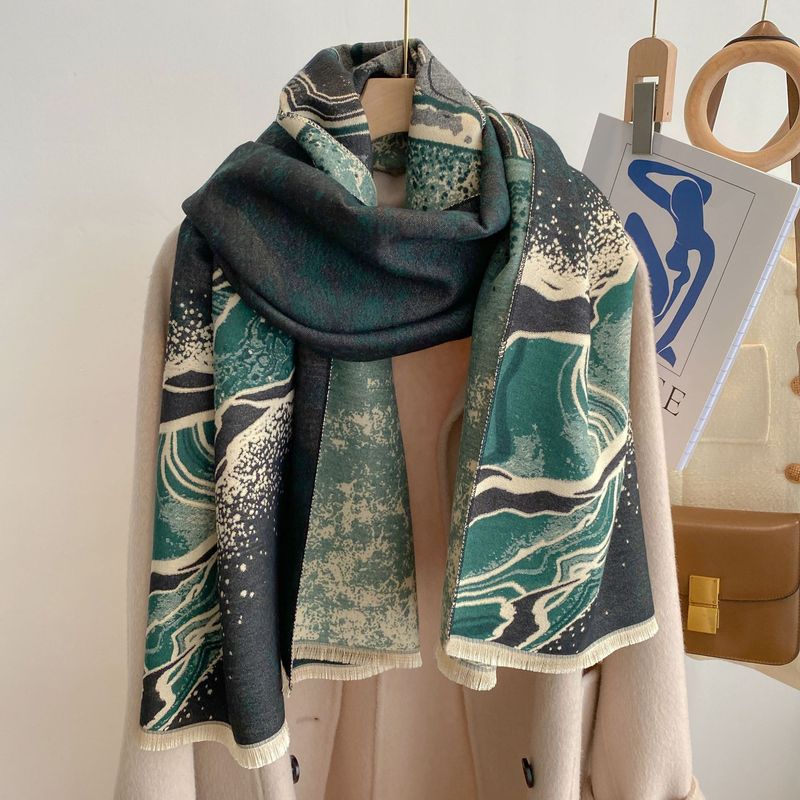 2022  cashmere air conditioning shawl, autumn and winter thick style scarf, medium length double-sided_voghion.com