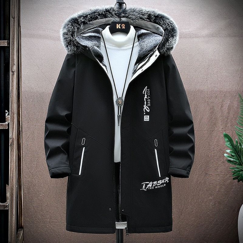 Parka invernale da uomo con fodera in pile – Giacca trapuntata con cappuccio e isolamento più spesso (M-5XL, nero/verde/crema, design reversibile)_voghion.com