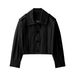 Women's Clothing Trendy Pleated Jacket For Women - Versatile Streetwear Coat With Folded Details & Button Closure_voghion.com