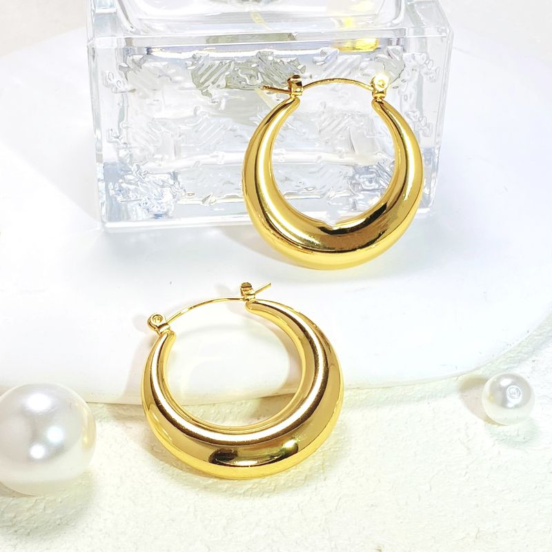 Orecchini da donna in acciaio al titanio a forma di C con design personalizzato e motivo speciale, orecchini squisiti in acciaio inossidabile di alta qualità e popolari._voghion.com