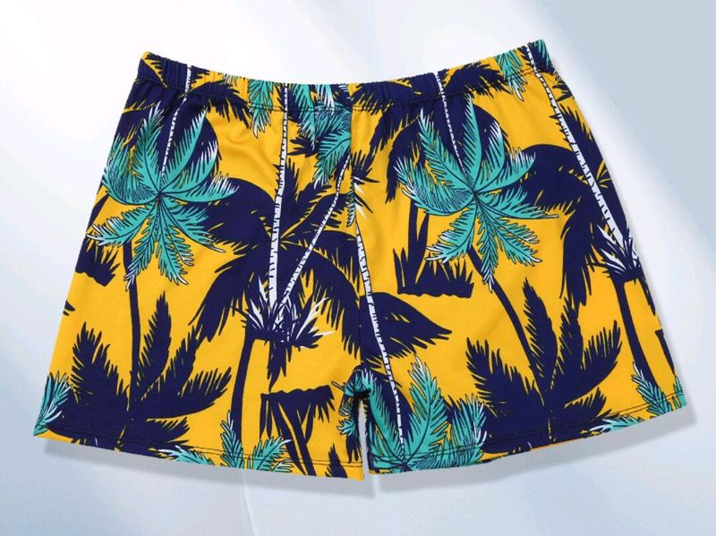 Men's Swim Boxer Beach Vacation Water Park Hot Spring Digital Print Swimming Trunks_voghion.com