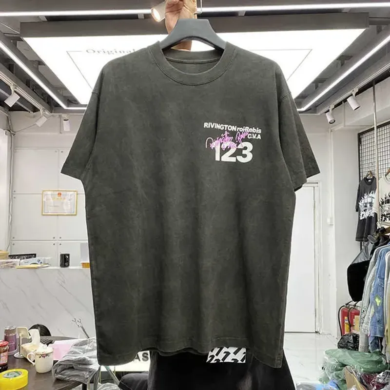Magliette da uomo vintage in tessuto pesante tie-dye RRR-123 T-shirt da uomo e da donna di alta qualità lavata T-shirt oversize T221130_voghion.com