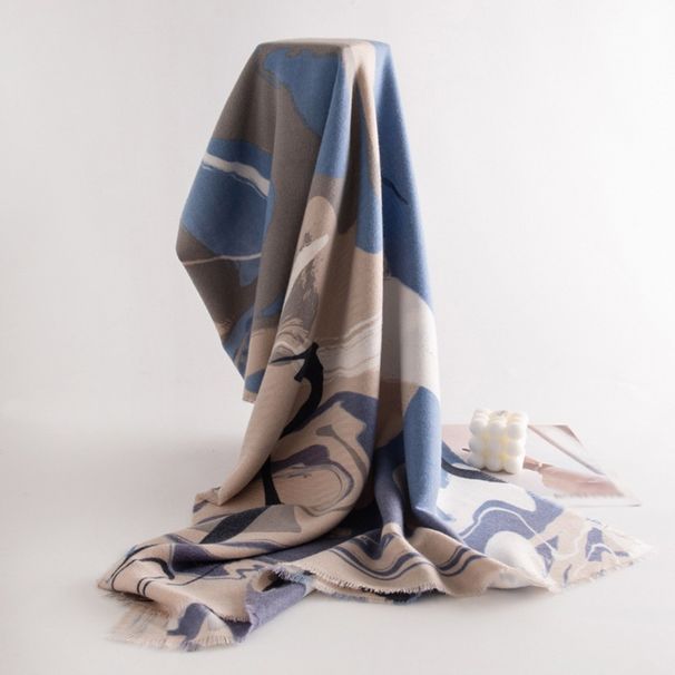 Winter new cashmere warm scarf, simple and elegant, atmospheric color blocking, long neck protection, cold_voghion.com