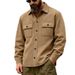 Schwere Arbeitsjacke mit Fleecefutter für Herren – Wintertauglicher Arbeitsmantel, entspannte Passform und winddicht (Schwarz/Rot/Grau/Hellbraun, S-XXXL)_voghion.com