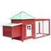 Chicken Coop with Nest Box Red 74.8"x28.3"x40.2" Solid Firwood_voghion.com