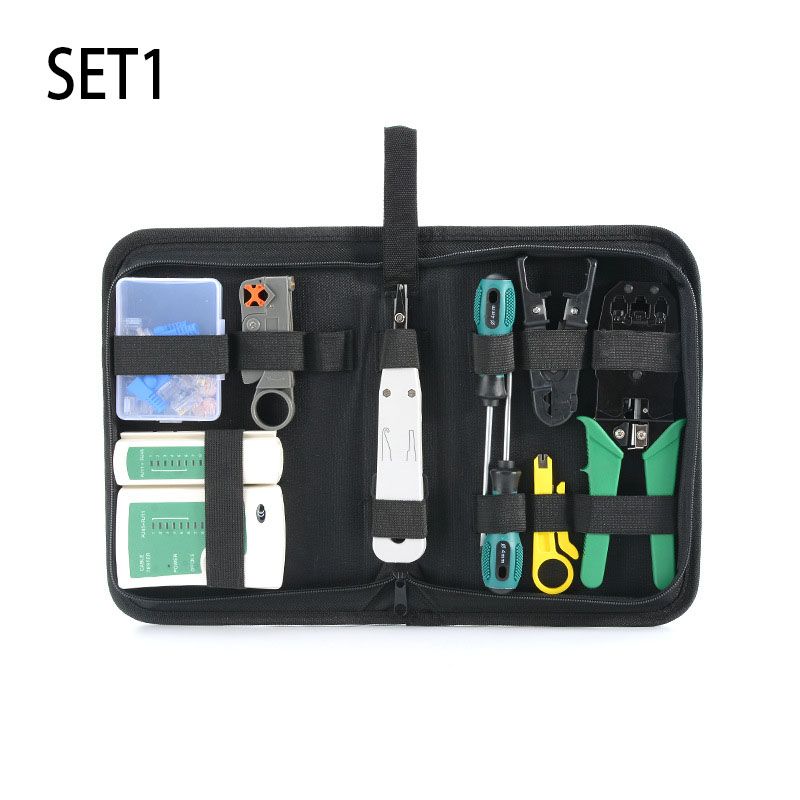 11 In 1 Computer Network Repair Kit LAN Cable Tester Wire Cutter Screwdriver Pliers Crimping Maintenance Tool Set_voghion.com