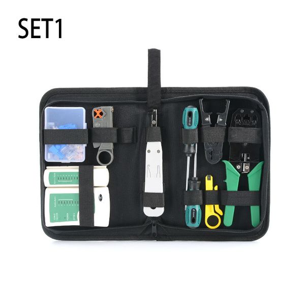 11 In 1 Computer Network Repair Kit LAN Cable Tester Wire Cutter Screwdriver Pliers Crimping Maintenance Tool Set_voghion.com