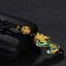 gold pendant men's and women's temperature-sensitive color-changing enamel lucky piqiu 3D hard gold sand gold-plated necklace_voghion.com