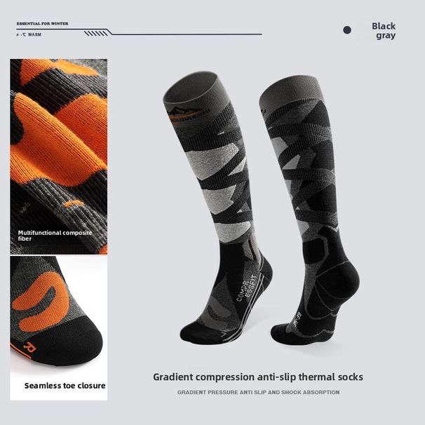 Winter Long Wool Ski Quick-Dry Outdoor Travel Windproof Cold-Proof Warm Thick High Tube Socks DWZ04_voghion.com