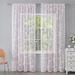 Rose Sheer Curtains With Rod Pocket – Elegant Lace Drapes For Living Room & Bedroom (Green/White/Pink, 52x63/84/96 Inch, 80% Polyester, Set Of 2)_voghion.com