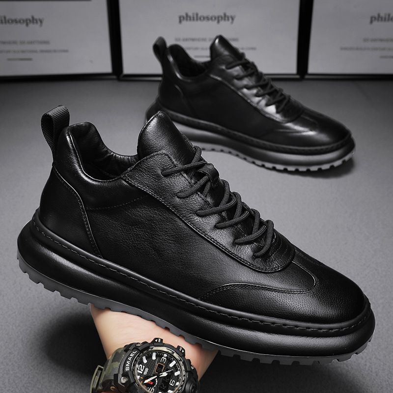Autumn And Winter Fashion True Microfiber Men S Casual Leather Shoes Non Slip Kitchen Trendy Sports_voghion.com