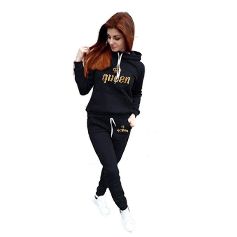 Nowa damska bluza z kapturem popularny zestaw do biegania stroje do biegania spodnie dresowe 2 szt. odzież sportowa damski strój sportowy Plus rozmiar S-4XL_voghion.com