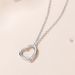 Collana con ciondolo a forma di cuore cavo in argento sterling 925 da donna, girocollo con ciondolo geometrico placcato in oro rosa, catena a strati minimalista_voghion.com