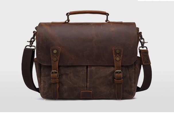 Vintage Crazy Horse kožená pánská taška, olejovaná voskovaná přenosná plátěná taška, pánská taška přes rameno, taška pinepoxp_voghion.com