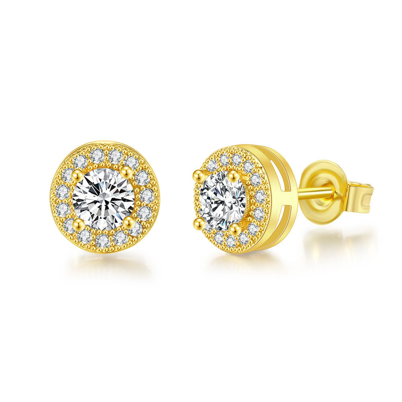 Orecchini Hip Hop rotondi interamente in diamanti Orecchini micro-set con zirconi per uomo e donna_voghion.com