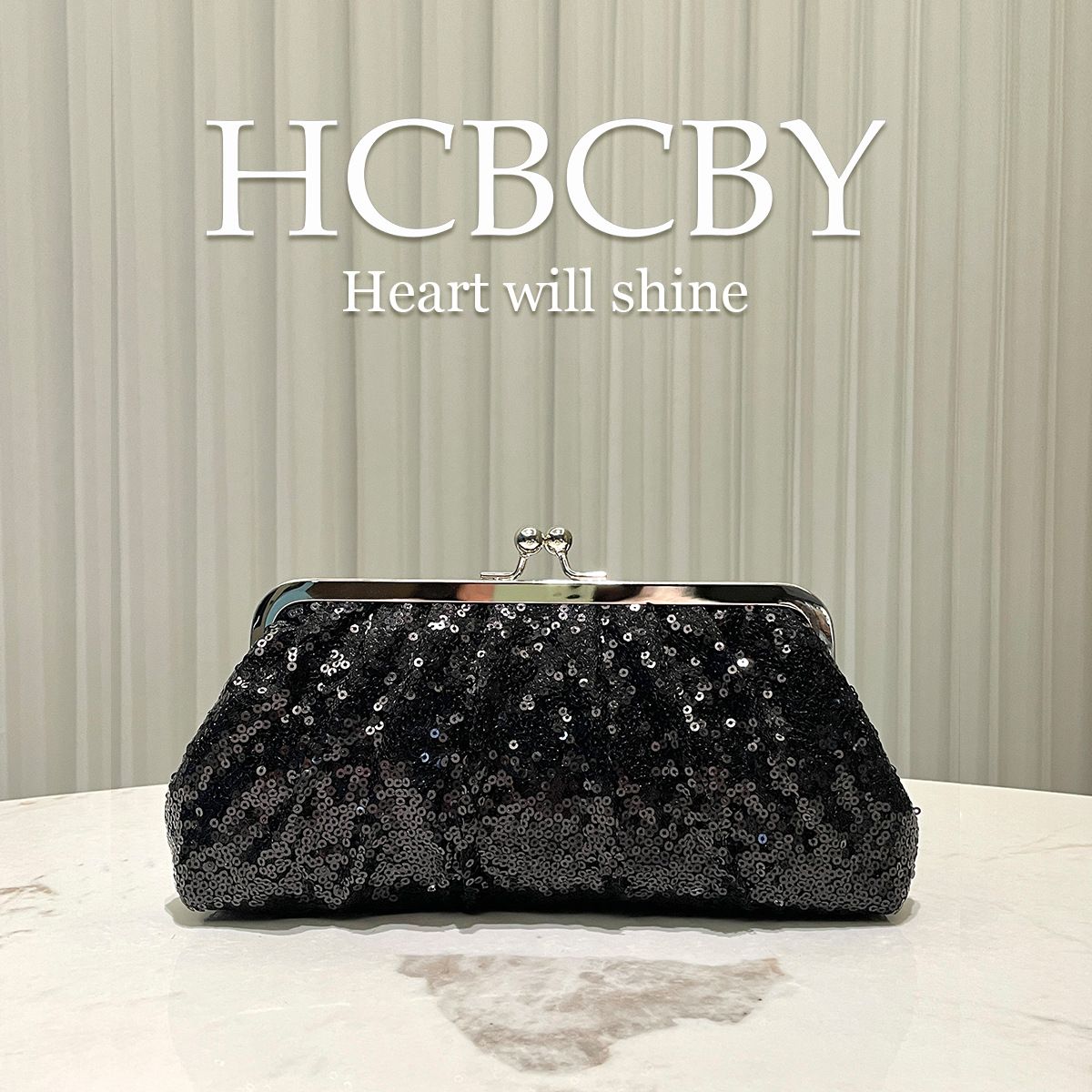 Schwarze Abendclutch mit Glitzerpailletten – Elegante Handtasche im Qipao-Stil für formelle Damenkleider_voghion.com