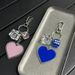 Asymmetric Acrylic Heart Keychain - 3D Crystal-Like Charm For Girls & Couples (Red/Blue/Pink, Non-Toxic Light Reflective)_voghion.com