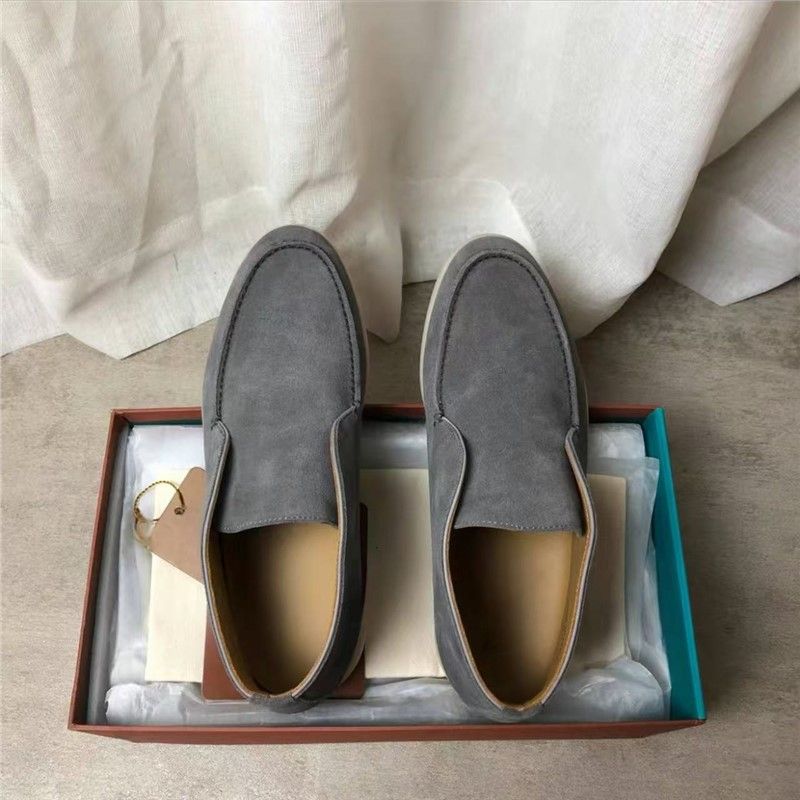 LP Loafers, High Top Lazy Shoes, klassische, lässige britische schwarze Kurzstiefel mit flacher Sohle, Lederschuhe_voghion.com