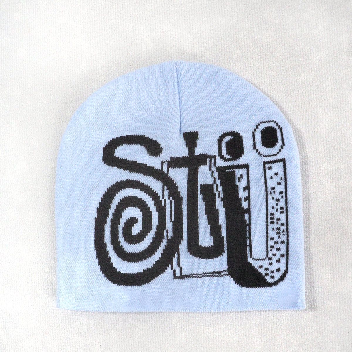 Unisex Knit Beanie With STU Letter Print - Trendy Winter Hat For Men & Women - Soft Acrylic Yarn - Streetwear Style - Multiple Colors_voghion.com