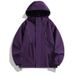 Giacca con cappuccio casual antivento impermeabile con cerniera tinta unita primaverile e autunnale con giacca softshell_voghion.com