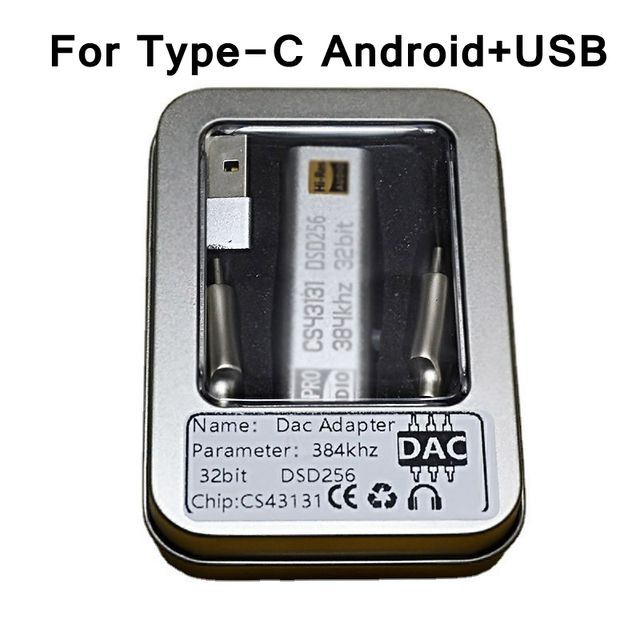 CS43131 DSD256 DAC Kopfhörerverstärker USB Typ C mit 3,5mm Ausgang Audio Interface Für iPhone PC HiFi Audio Adapter Chip Amp_voghion.com