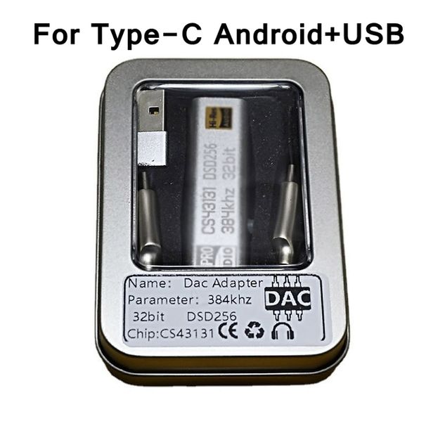 CS43131 DSD256 DAC Kopfhörerverstärker USB Typ C mit 3,5mm Ausgang Audio Interface Für iPhone PC HiFi Audio Adapter Chip Amp_voghion.com