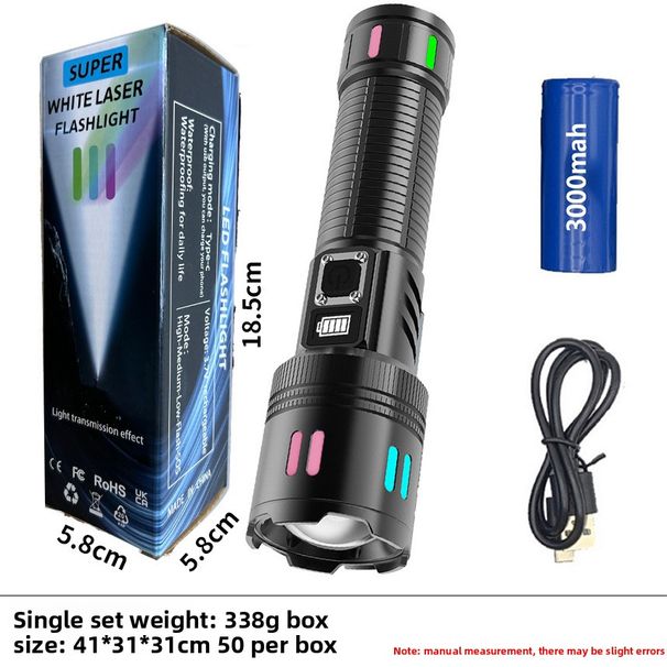 Nieuwe draagbare noodverlichting, explosieve, heldere, oplaadbare laserpatrouillezaklamp voor buiten met groot bereik en tactische werking_voghion.com