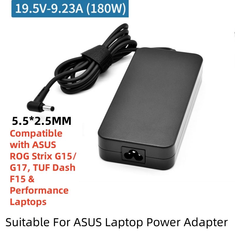 180-W-Netzteil, geeignet für ASUS-Laptops, 19,5 V, 9,23 A, Ladegerät mit 5,5 x 2,5 mm Spitze, kompatibel mit ASUS ROG Strix G15/G17, TUF Dash F15_voghion.com