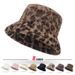 Nieuwe aankomsten Nieuwe herfst- en winterdames dikke warme huidvriendelijke zachte pluche luipaardprint emmerhoed_voghion.com