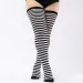 Oberschenkelhohe Socken Für Damen, Übergröße, Strümpfe, Übergroße Damen-Kniestrümpfe, Große Große Lange Weiße Socken, Schwarz Gestreift, 3XL_voghion.com