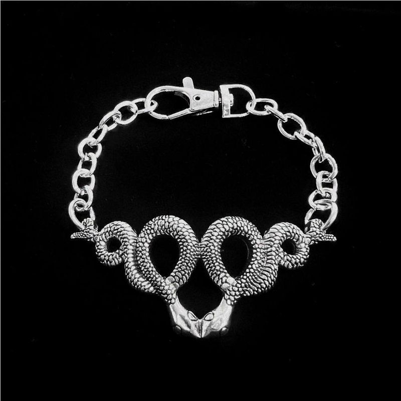 Bangles Silver Snake Bracelet Chain Dark Gothic Gothic_voghion.com