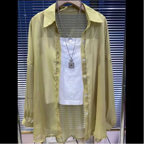 Women's Clothing Ice Silk Sun Protection Shirt Women's Thin Cardigan Design Niche Drape Blouse Shirt Jacket Top_voghion.com