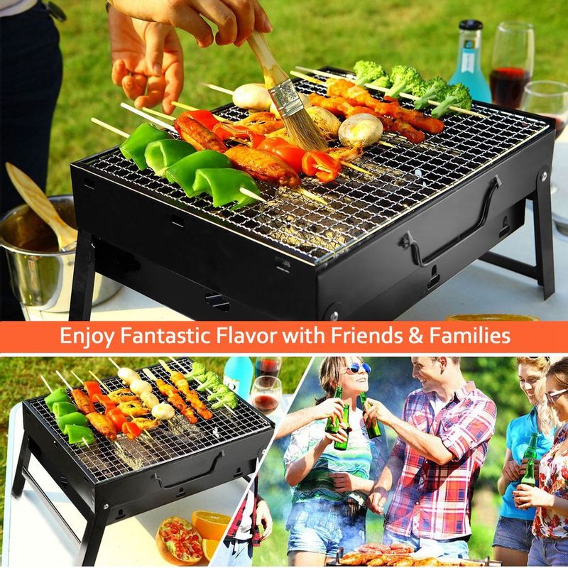 Foldable Smoker Grill Portable Lightweight BBQ Charcoal Grill For Camping Picnics Garden Grilling RV Travel_voghion.com