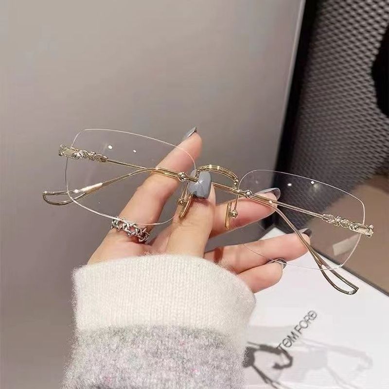 High-end Frameless Middle-aged And Elderly HD Anti-blue Light Women Fashionable Edged Reading For Men Non-prescription_voghion.com