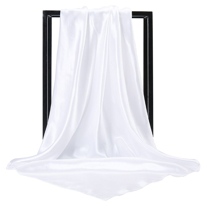 Foulard carré en satin de soie pour femme, couleur unie, 90 % satin, pour hôtesse de l'air professionnelle, Yw102_voghion.com
