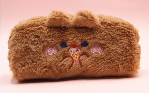 2023 Přeshraniční Spot Velkokapacitní taštička na tužky Puff Roztomilý Medvídek Plyšová taška na psací potřeby Plyšová taška na tužky Měkká léčivá peněženka_voghion.com