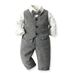 kid's clothing Boy's waistcoat dress white shirt suit pants three-piece set_voghion.com