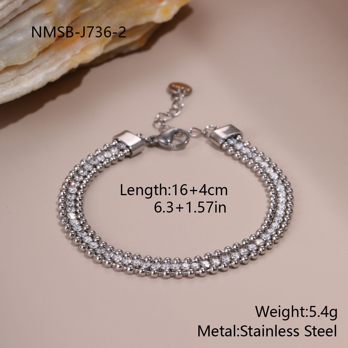 Gold & Silver Plated Cubic Zirconia Beaded Bracelet Set, Double-Row Sparkling Bracelets, Daily & Evening Statement Jewelry_voghion.com