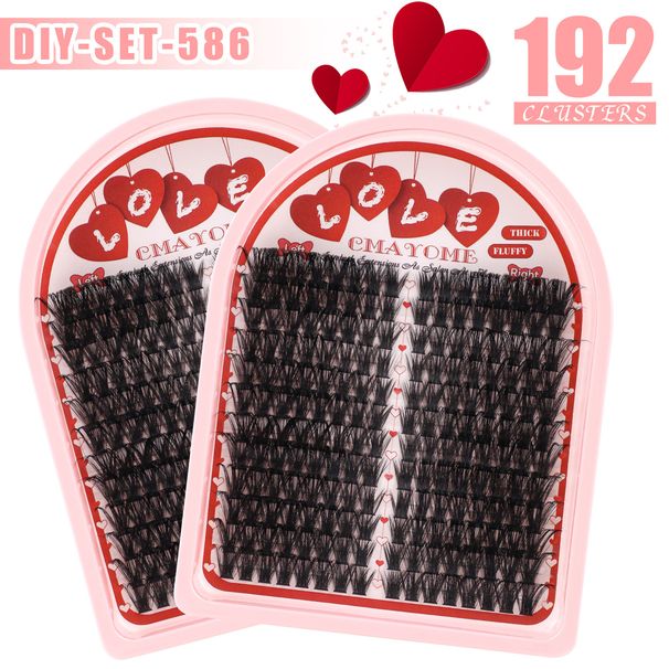False Eyelashes Single Cluster Segmented D Curved Curled False Eyelashes Set 8 16mm Classic Natural Thick Eyelashes_voghion.com