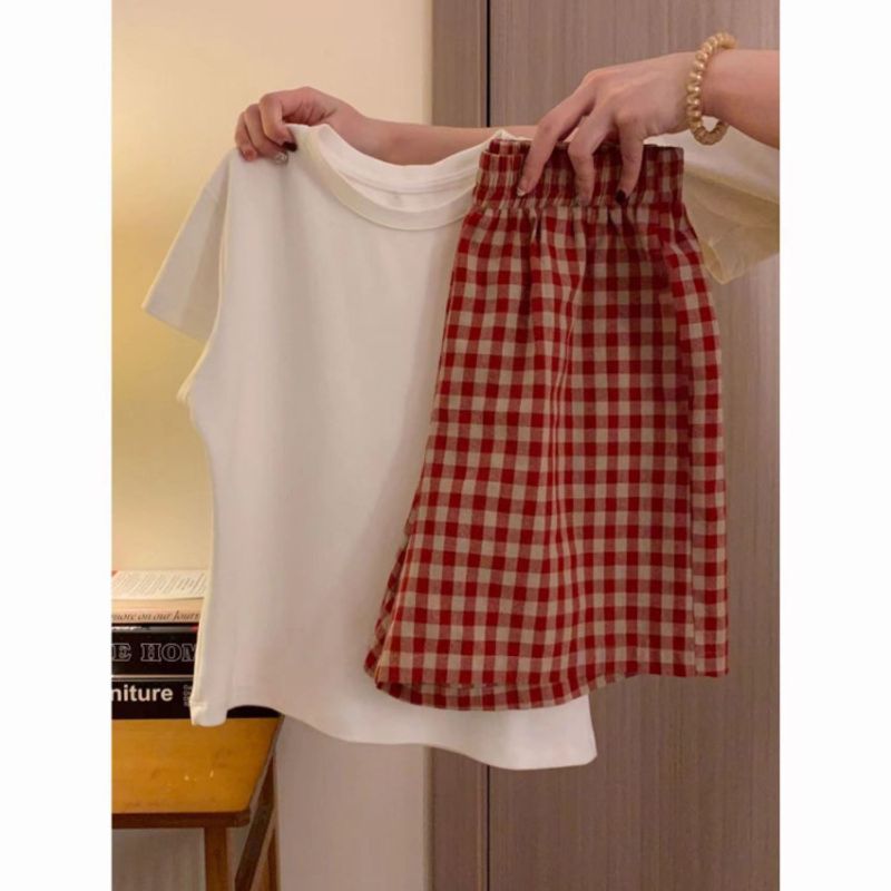 2024 pajama women's short sleeved shorts thin  cotton round neck sweet summer cartoon home suit set can be worn_voghion.com