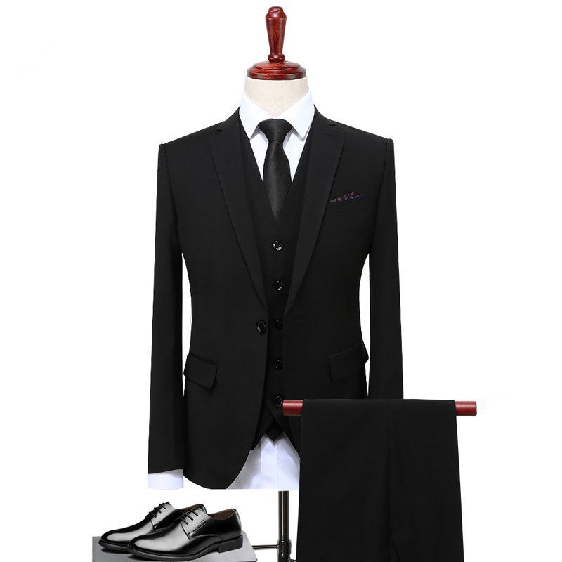 Costume trois pièces pour hommes, boutique de mariage, commerce extérieur, nouveau costume d'affaires décontracté, version coréenne, slim, costume professionnel pour marié_voghion.com